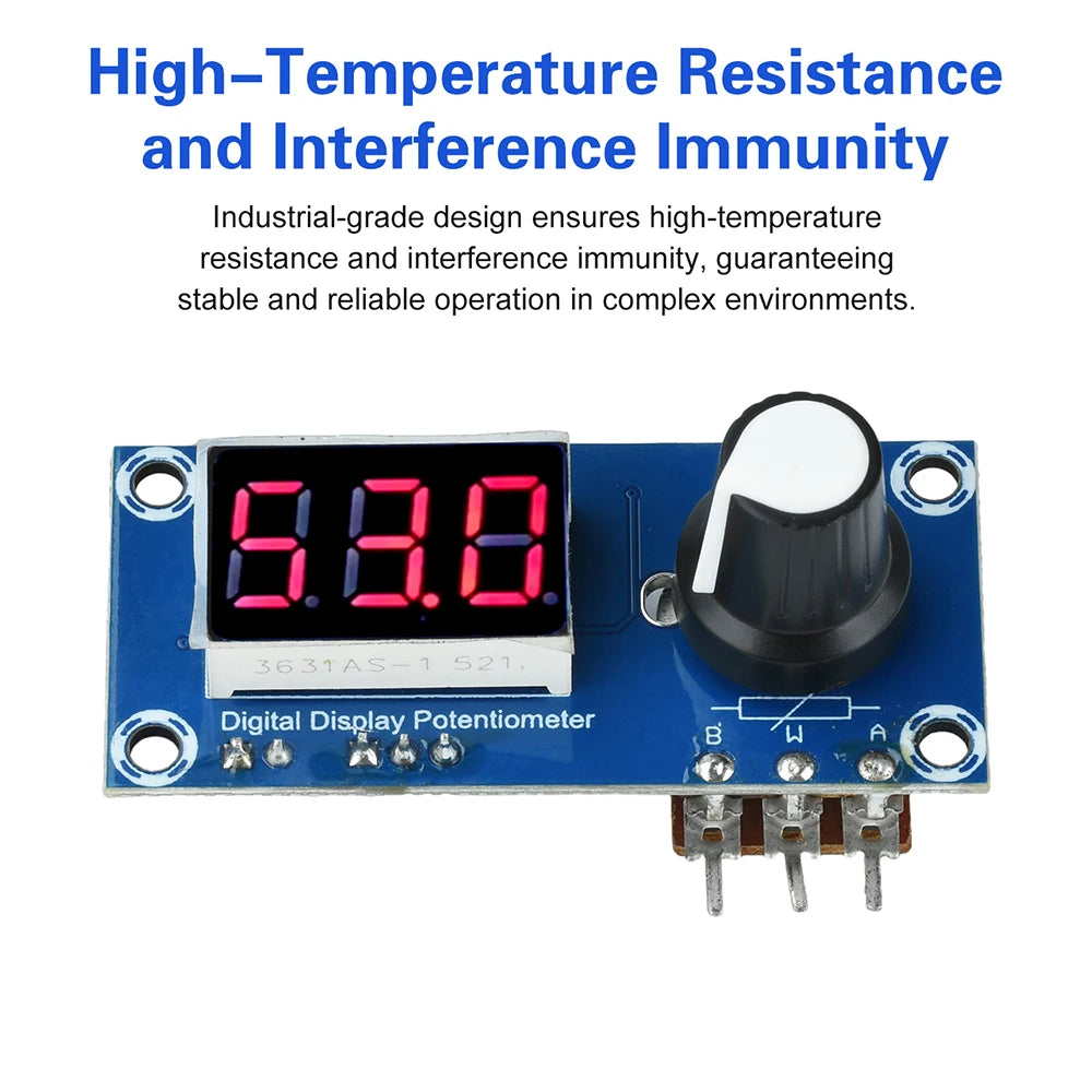 Single Channel Digital Potentiometer Module - 5K/10K/20K Adjustable Resistor with 3-Digit LED Display for Precision Control Oasis Select