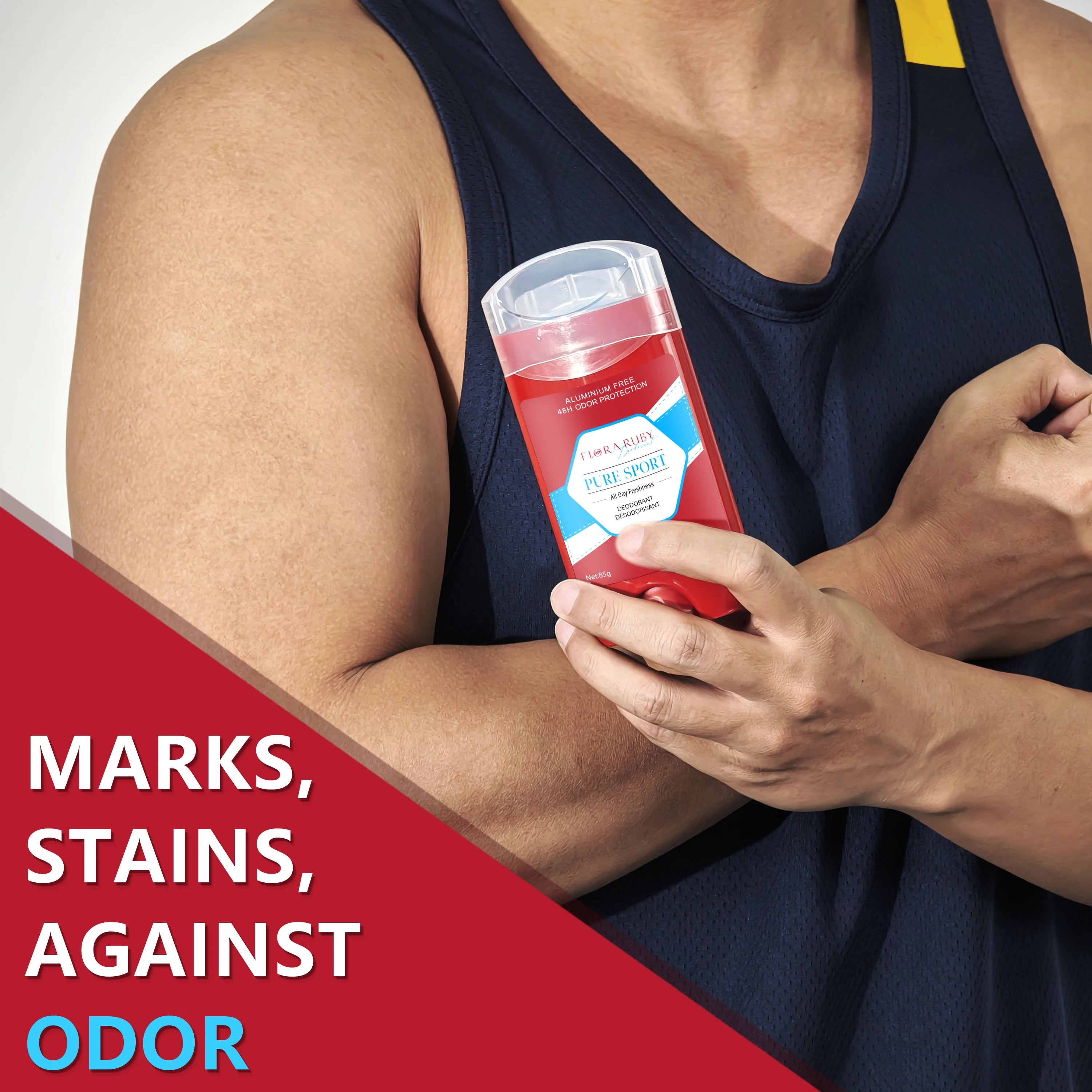 Flora Ruby Underarm Care Stick - Pure Sports Natural Fragrance Balm for Body Odor Control, Daily Personal Hygiene 68g Oasis Select
