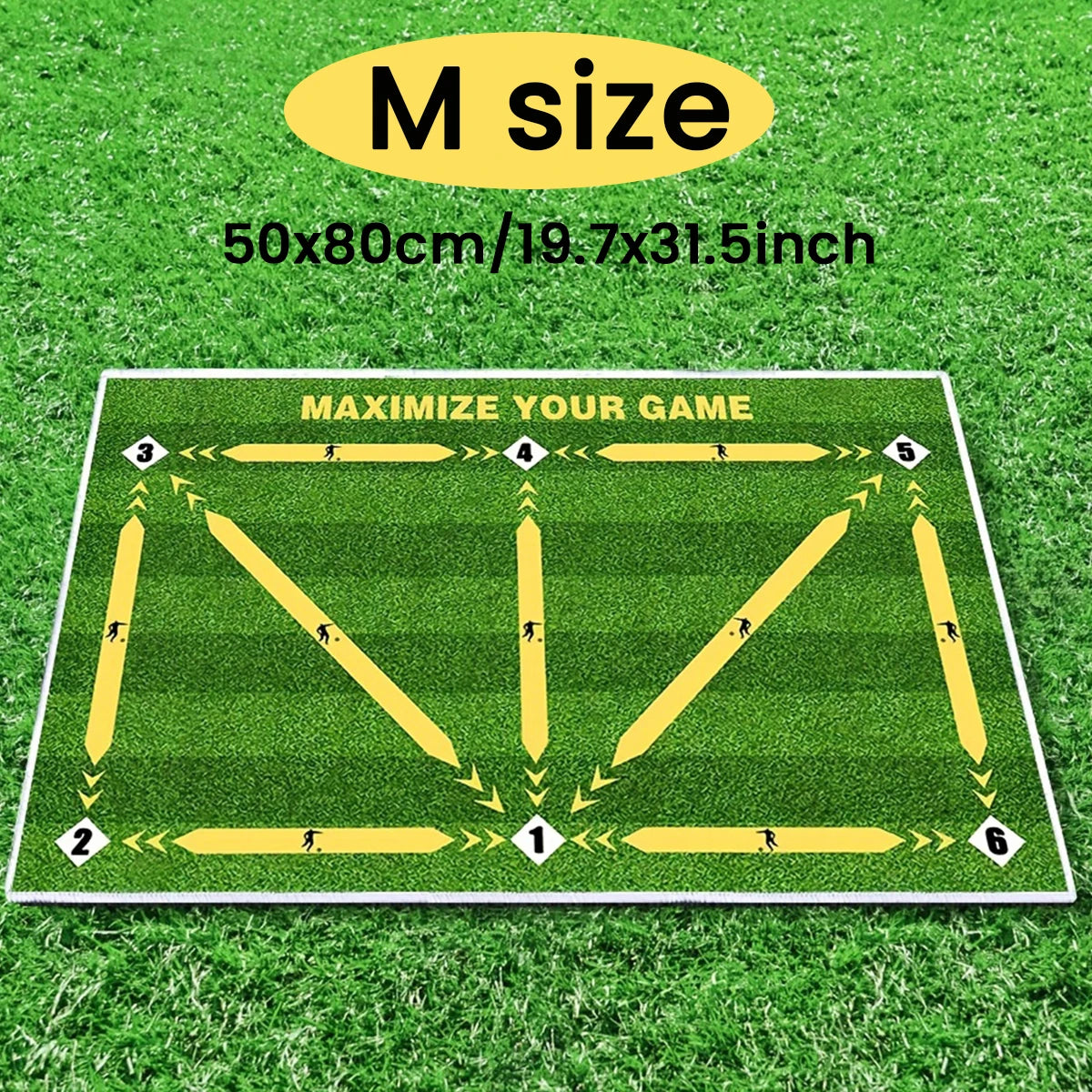 Soccer ball control training mat | Stable and silent rubber base | Digital Guidance Design | Improve ball sense, daily training Oasis Select Yellow 50x80cm