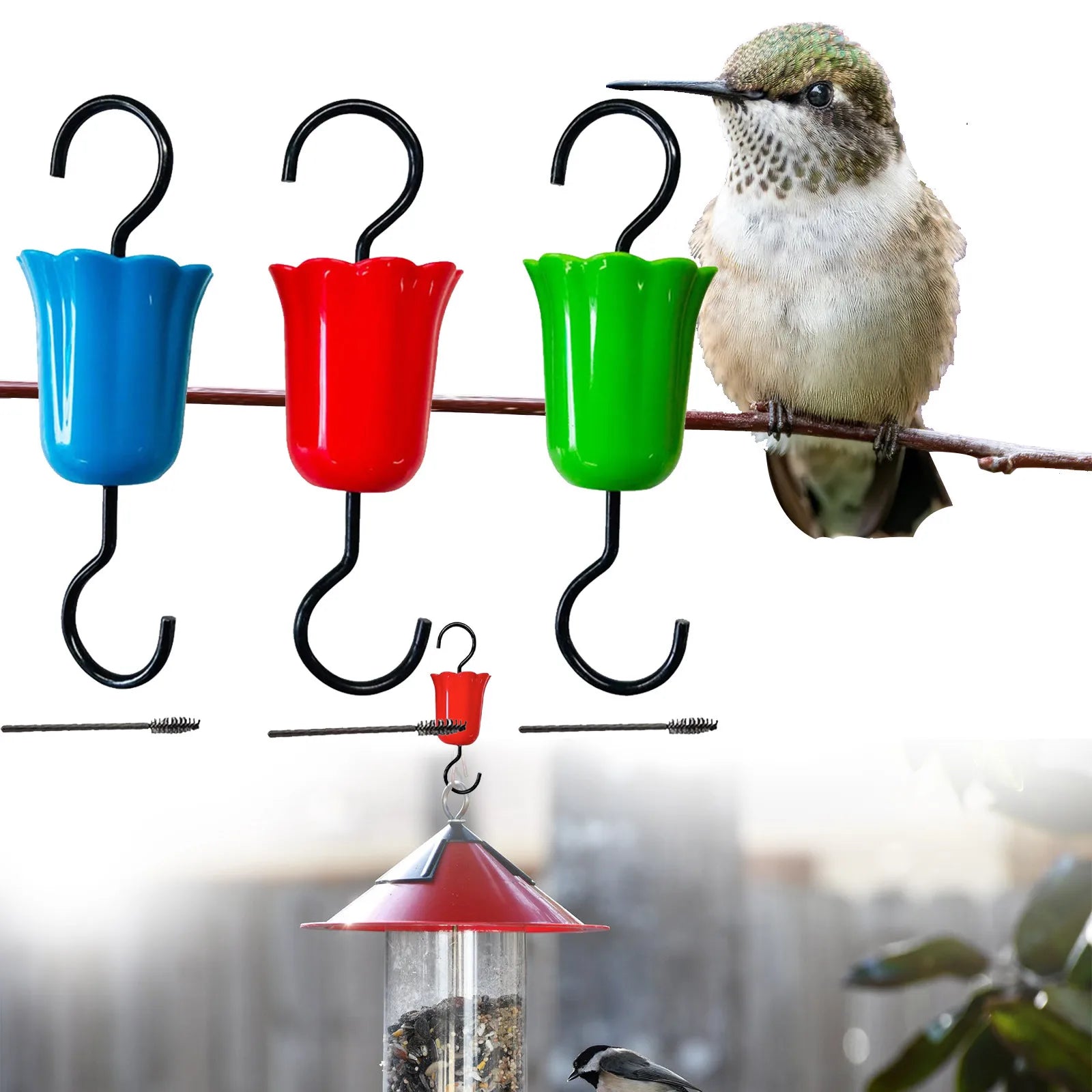 Hummingbird Feeder Ant Moat Guard with Hook – Insect Barrier Bird Feeder Accessory Oasis Select