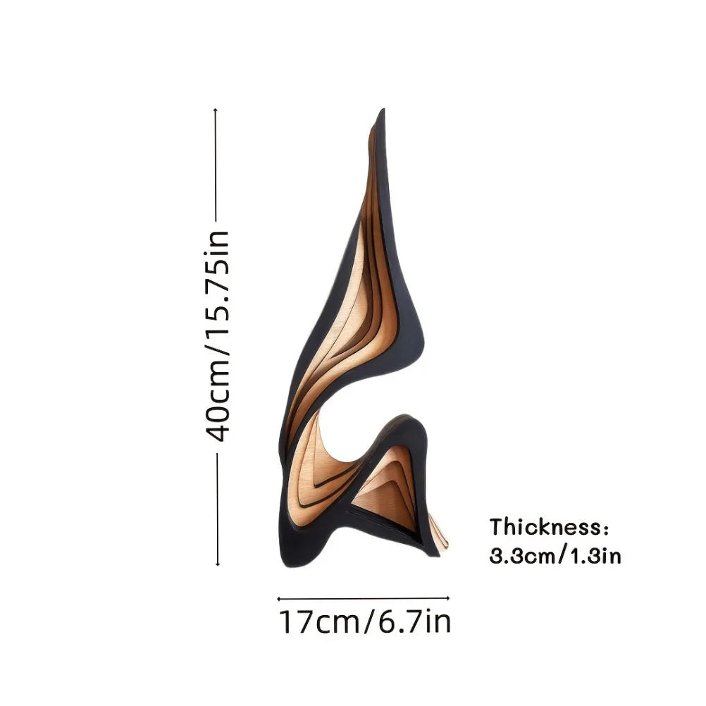 Artistic Abstract Wooden Streamlined Statue Minimalist Bookshelf Home Room Decoration Desktop Ornaments Home Gifts Oasis Select