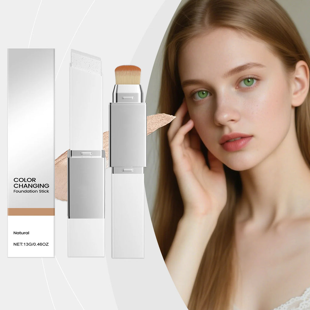 2-in-1 Foundation Stick Multifunctional Lightweight Brighten Matte Foundation Base Makeup Magic Color Changing Foundation Stick Oasis Select