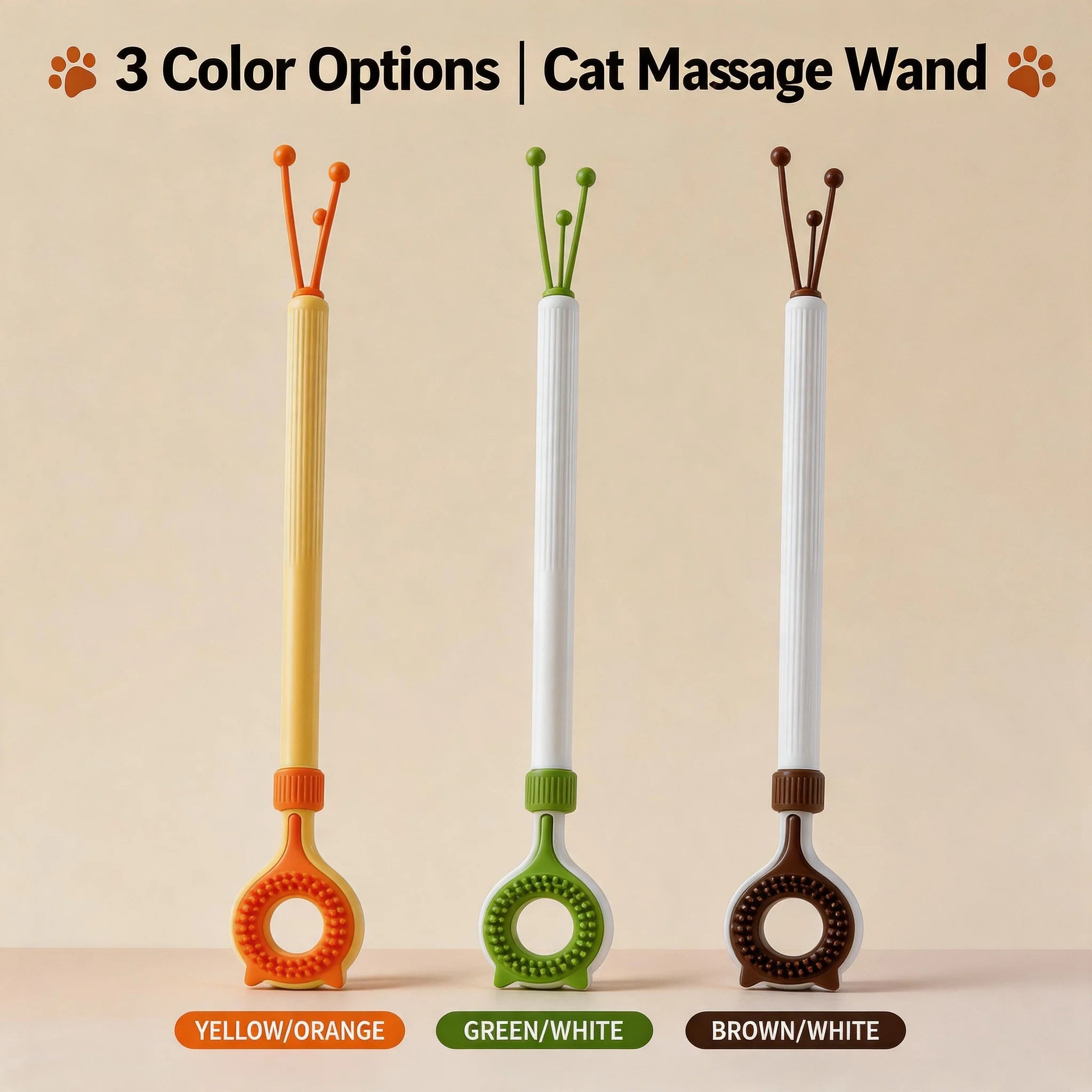 Double Sided Massager 2 in 1 Retractable Cat Tickler Cat Teaser Wand Interactive Cat Toy for Kitten Grooming Relieve Itching Oasis Select