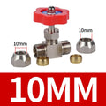 Pneumatic Copper Tube Needle Globe Valve Metal High Pressure 6 8 10 12mm Inner Diameter 1/8 1/4 "plastic Handle Nickel Plated Oasis Select ZXF-10mm