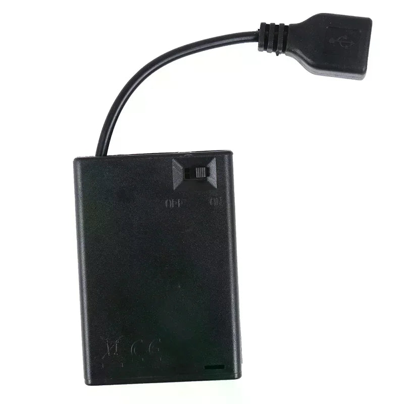 DC4.5V Portable Mini AA Battery Holder Storage Box Case USB Power Supply Battery Box For 5050 3528 2835 LED Strip Light Oasis Select
