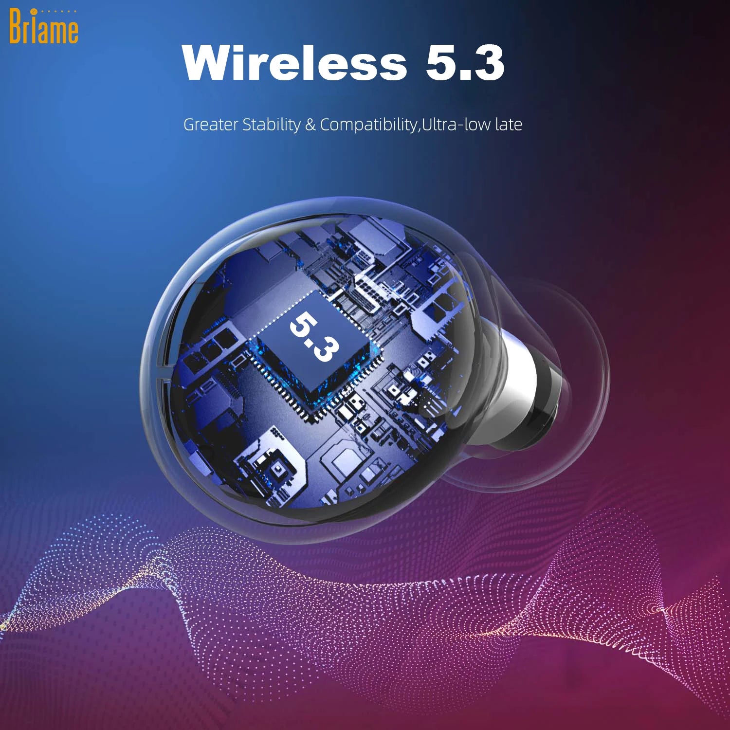 Briame True Wireless Bluetooth Earphones Headphones Sport Mini Headset HiFi Sound Low Latency Noise Reduction Earbuds with Mic Oasis Select