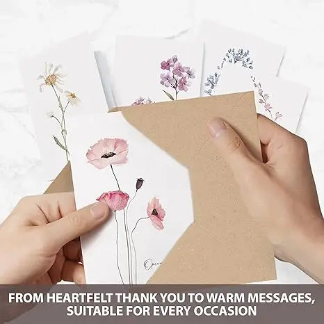 10 Pack Blank Greet Cards, Beautiful Watercolor Wildflower Blank Note Cards, Perfect Stationary Set For All Occasions Oasis Select