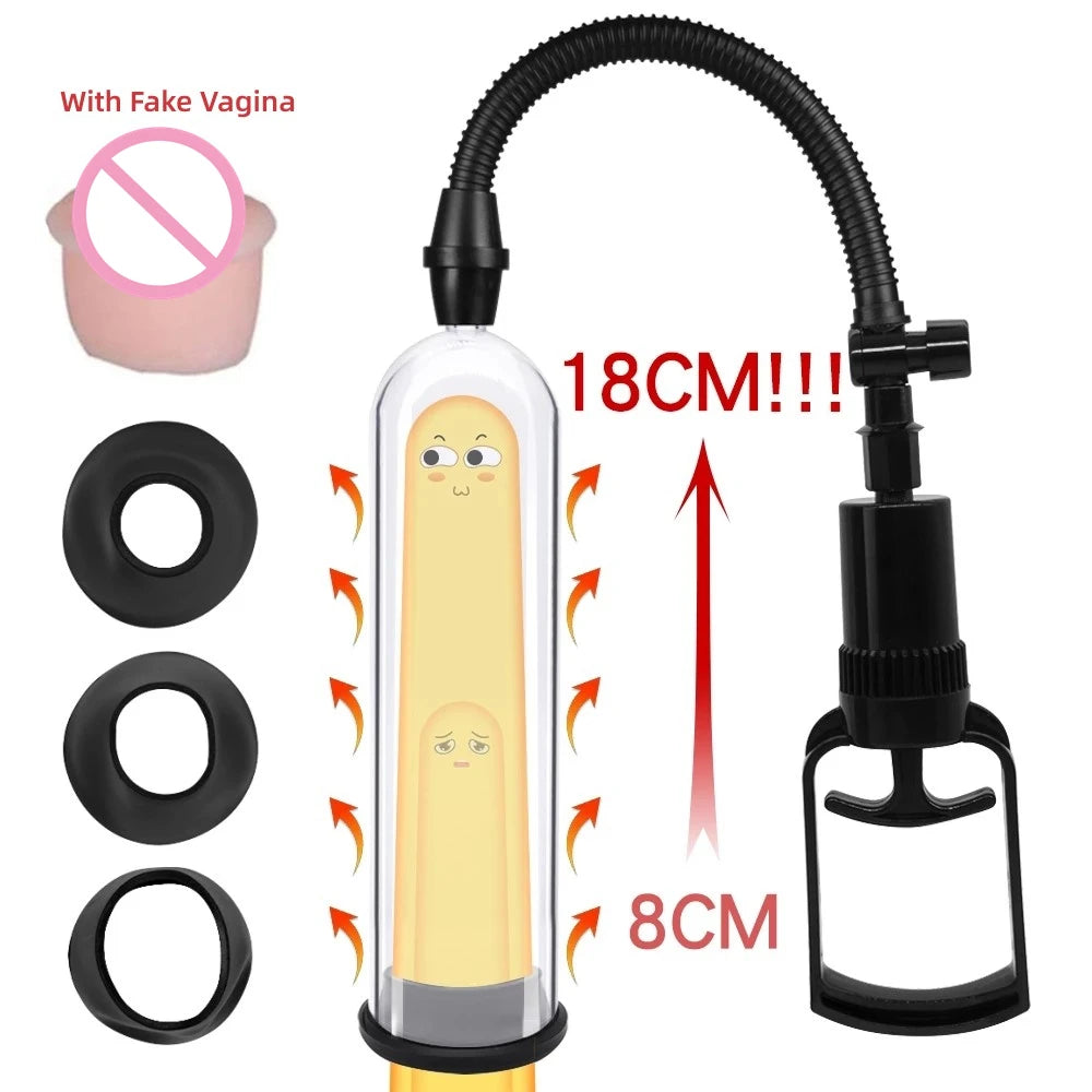 Penis Pump Mnual Penis Enlarger Male Enhancement Erection Sex Toys For Man Vacuum Pump Big Dick Trainer Cock Lasting Masturbator Oasis Select