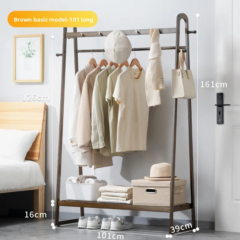 Hanging clothes shelves are placed at the end of the bedroom bed, and clothes artifacts are placed at night Oasis Select JC Walnut 101 Long