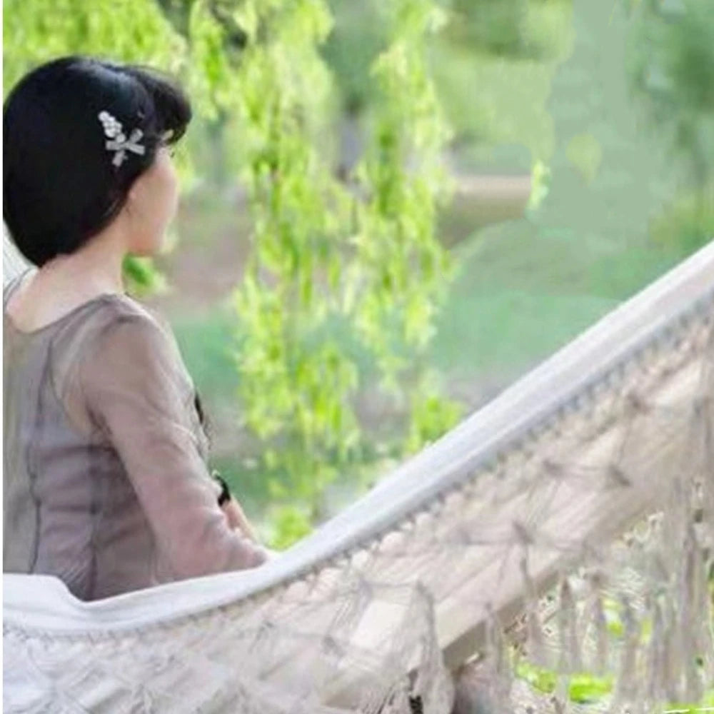 Large Double Deluxe Hammock Boho Style with Woven Tassels 2 Person Hammock Thickened Hanging Bed Canvas Swing Chair Bedroom Oasis Select