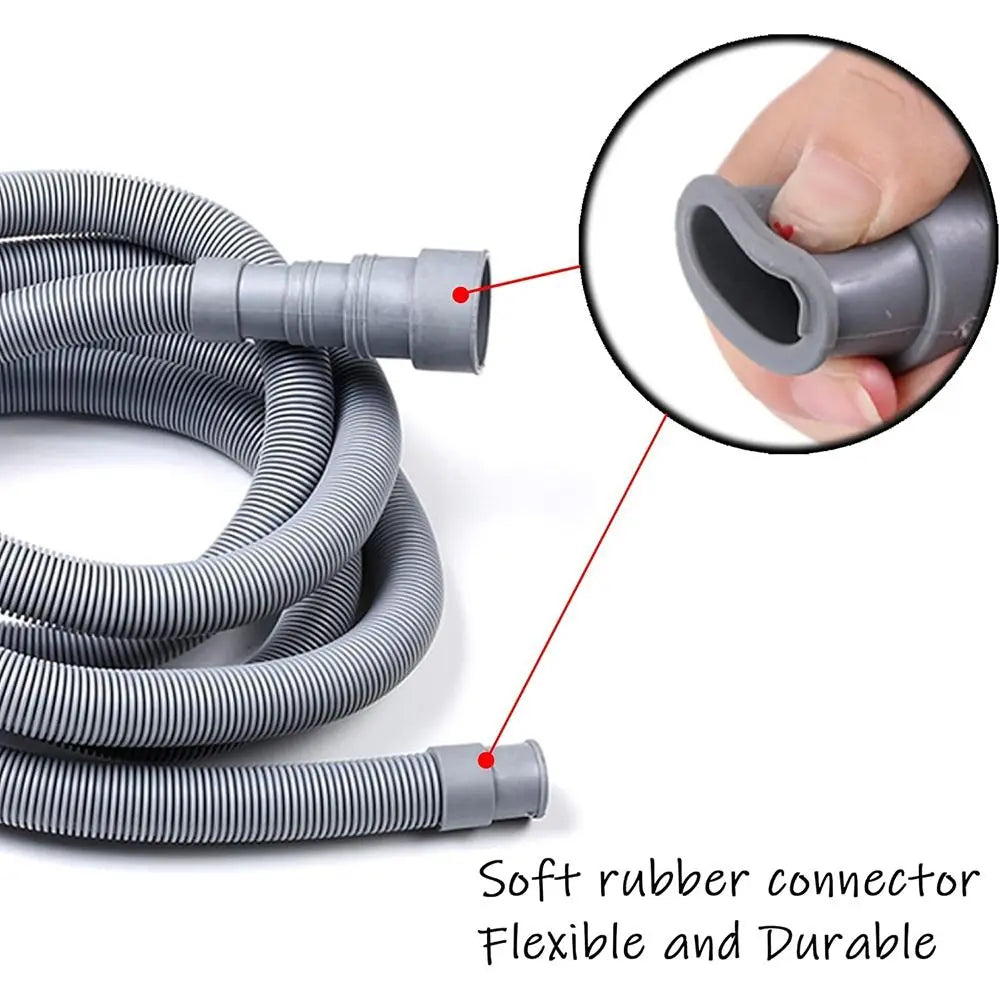 New Flexible Washing Machine Drain Hose Corrugated Grey Washing Machine Tube Thickened Faucet Accessories Oasis Select