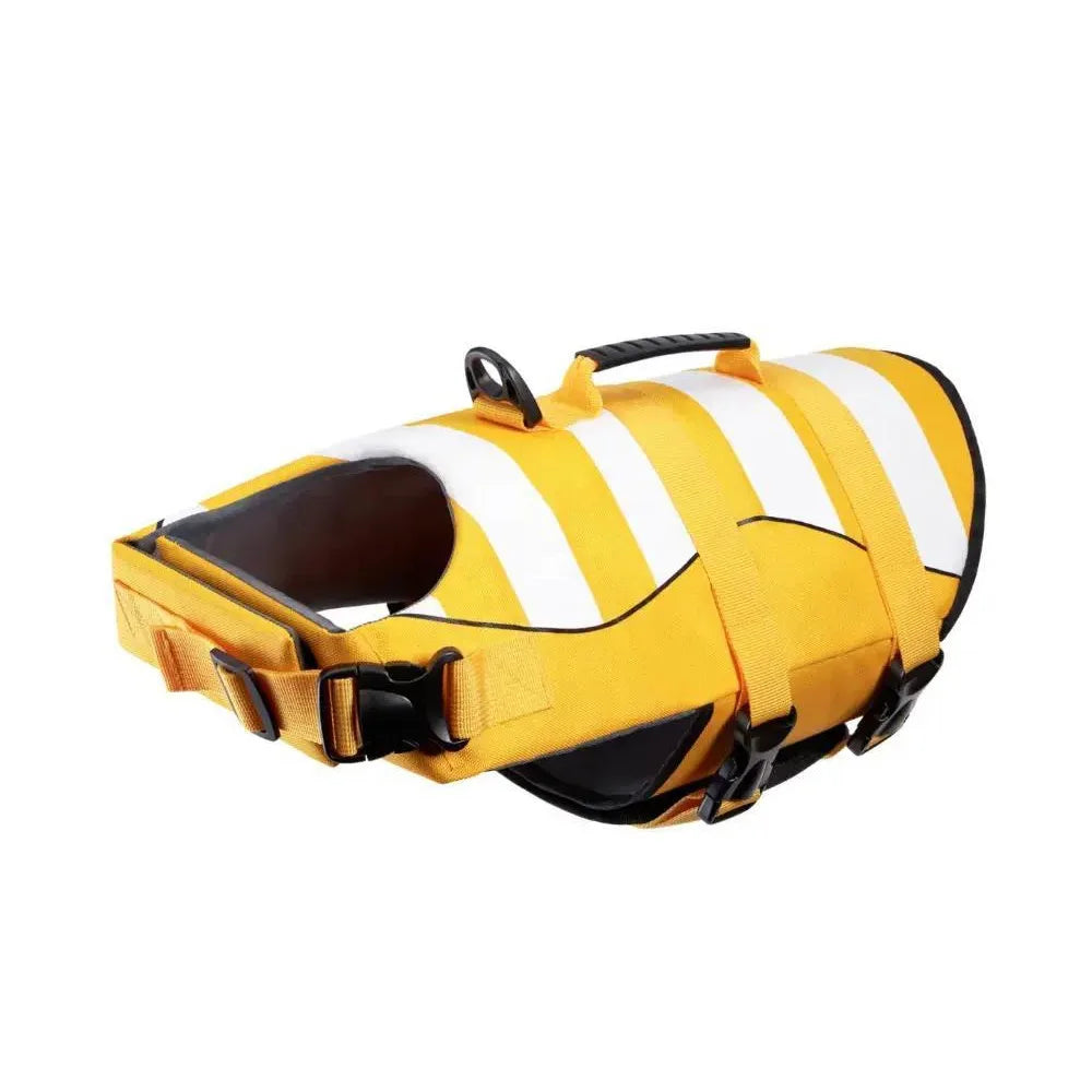 Reflective Dog Life Jacket Superior Buoyancy Adjustable Pet Life Preserver Breathable with Handle Safety Vests Summer Swimming Oasis Select Yellow XL