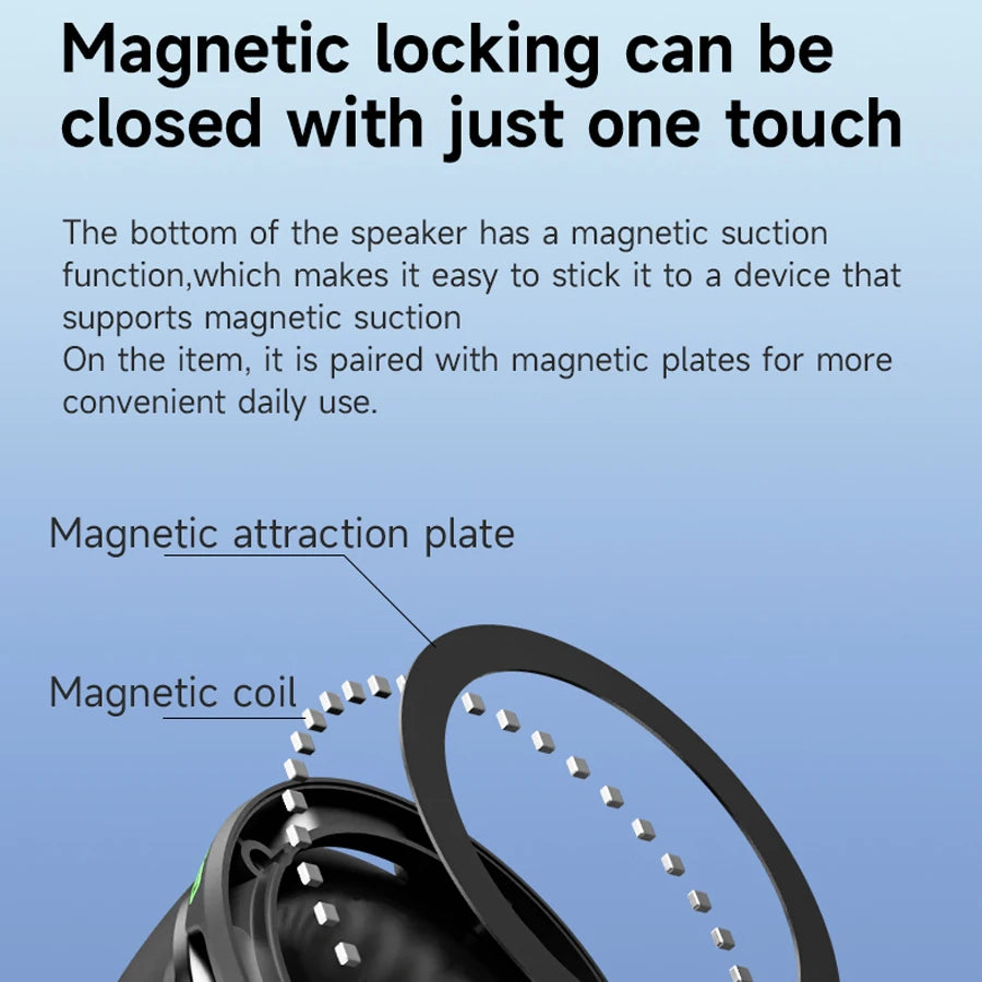 New Wireless Bluetooth speaker Gift Magnetic bracket portable High-sound quality TWS interconnected LED color light mini speaker Oasis Select