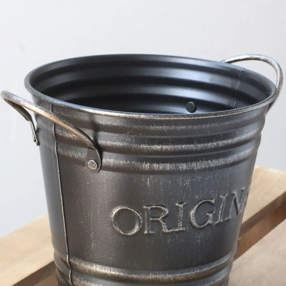 Metal Flowerpots Plants Planter Gardening Supplies Iron Flower Pot Binaural Wrought Home Garden Decoration Garden Flower Stand Oasis Select