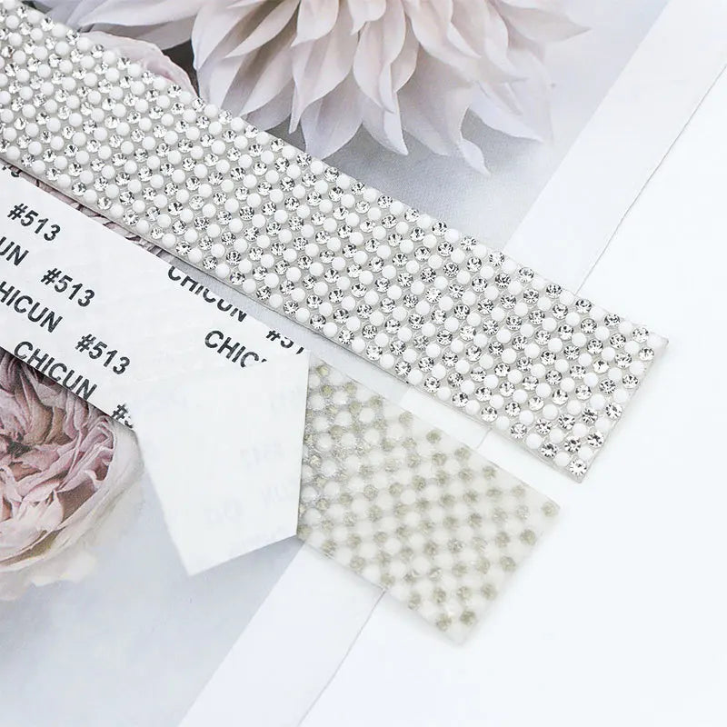 40cm Self Adhesive Artificial Pearl Rhinestone Sticker Crystal Diamond Ribbon DIY Decoration For Arts Crafts, Sewing, DIY Event Oasis Select