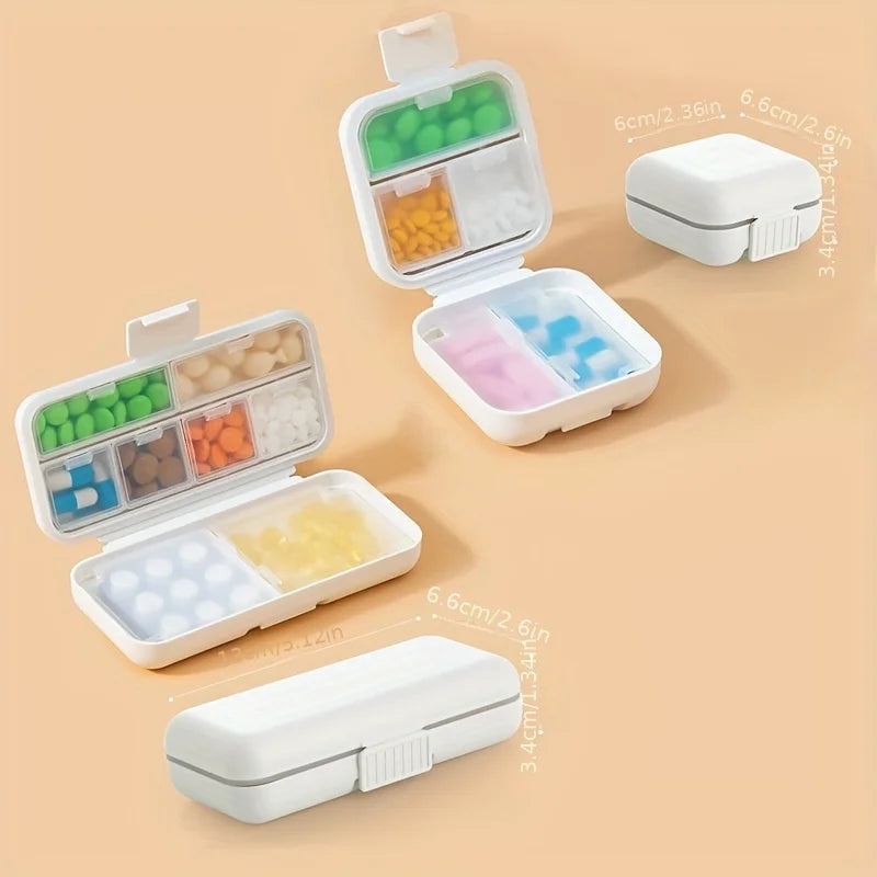 Mini Portable Pills Organizer Case, 3 Grids PillBox, Tablet Storage Container, Weekly Medicine Pill's Box, Drug Dispense Oasis Select