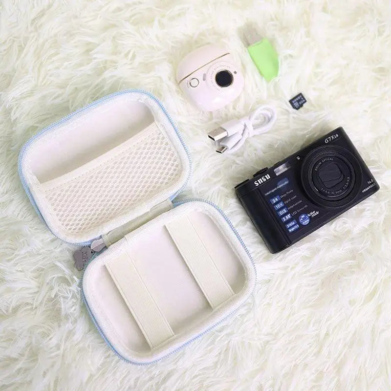 1Pcs Mini CCD Cameras Protective Case With Travel Cover Mesh Pocket For Accessories And SD Cards Digital Camera Bag Oasis Select
