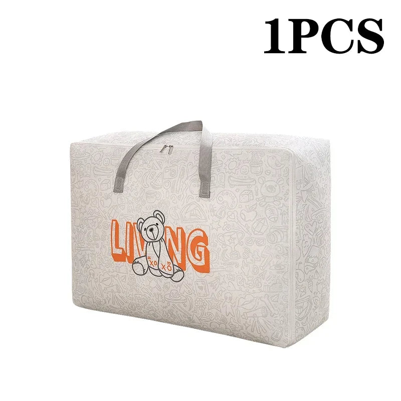 1-5Pcs Clothes Quilt Storage Bag Waterproof Moistureproof Large Capacity Luggage Bag Packing Bag Thickened Non-woven Storage Bag Oasis Select M 1PCS