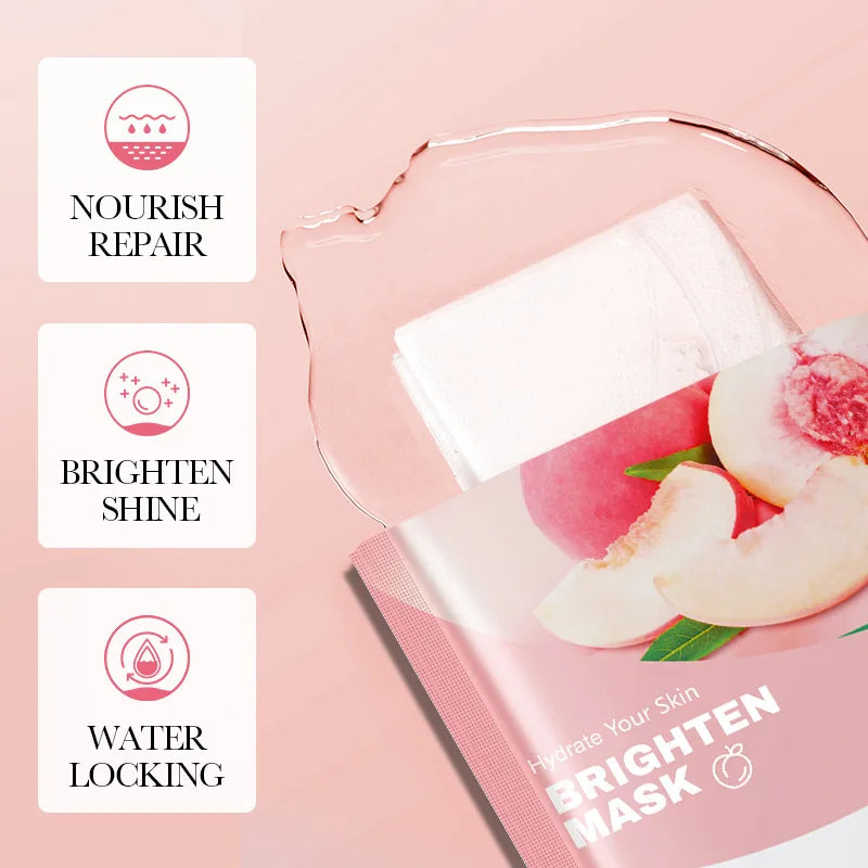 Peach Moisturizing Face Mask 5-Pack – Hydrating Sheet Mask Hydrating Sheet Mask Oasis Select