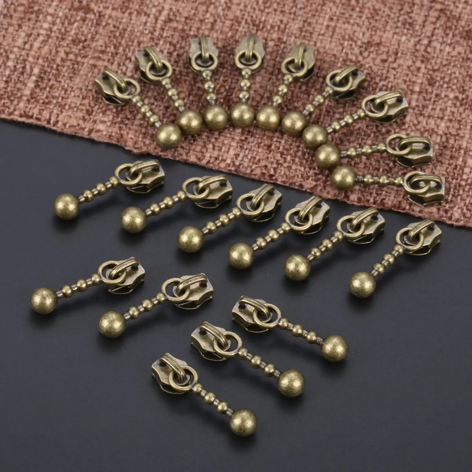 20Pcs 21mm Retro Design metal Zipper Sliders Antique Bronze Zipper Repair Craft Sewing Supplies Accessories DIY Craft Durable Oasis Select 20pcs