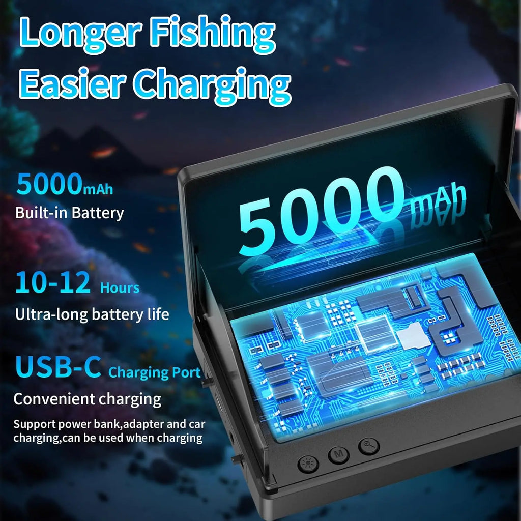 Portable Fish Depth Finder Water Handheld 1080P 4.3 Inch LCD Fish Finder Waterproof Underwater Fishing Camera With Night Vision Oasis Select