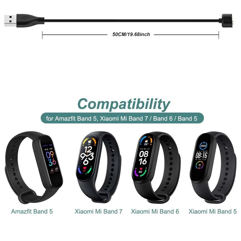 Magnetic USB Charger Cable for Xiaomi Mi Band 5 6 7 & Amazfit 5 Magnetic Charging Cable Oasis Select