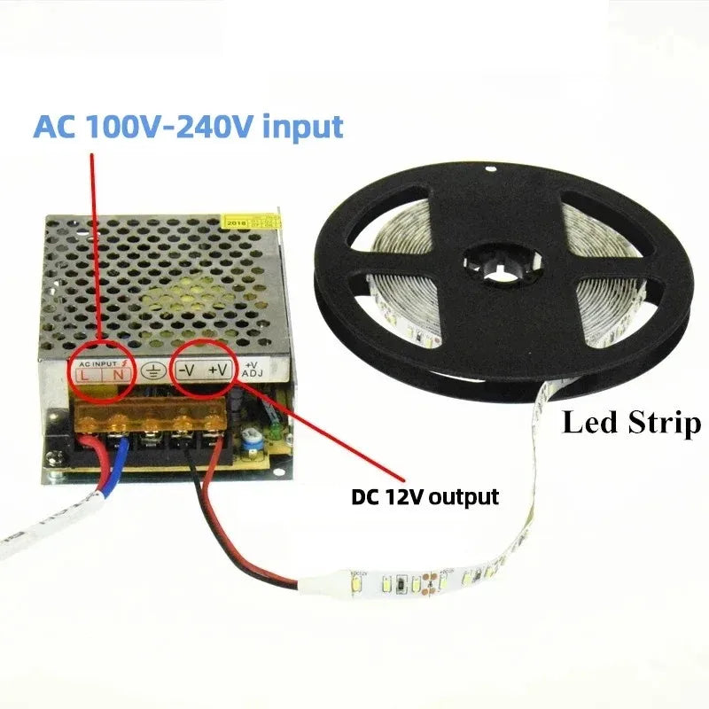 AC110V 220V To DC 12V Switching Power Supply 12W 24W 60W 120W Power Source Light Transformer For Led Strip CCTV Oasis Select