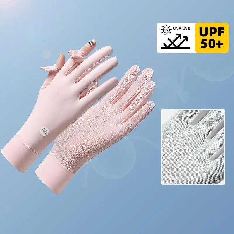 Ice Silk Gloves for Women 1 Pair Summer Sun Protection Lightweight UV Proof Gloves for Outdoor Sports and Travel Oasis Select 1 Pink