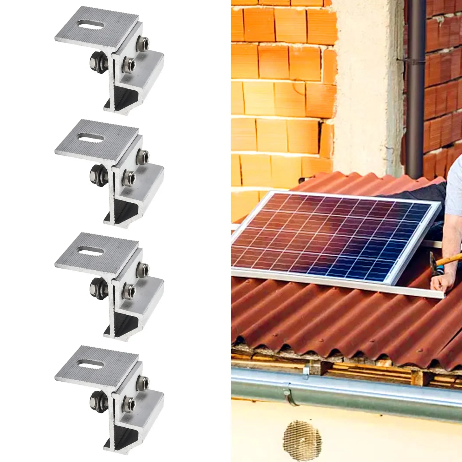 Aluminum Alloy Clamps Solar Panel Clamp Roof Mounting Silver Versatile Installation Anodized Treatment For Houses Oasis Select China Mainland