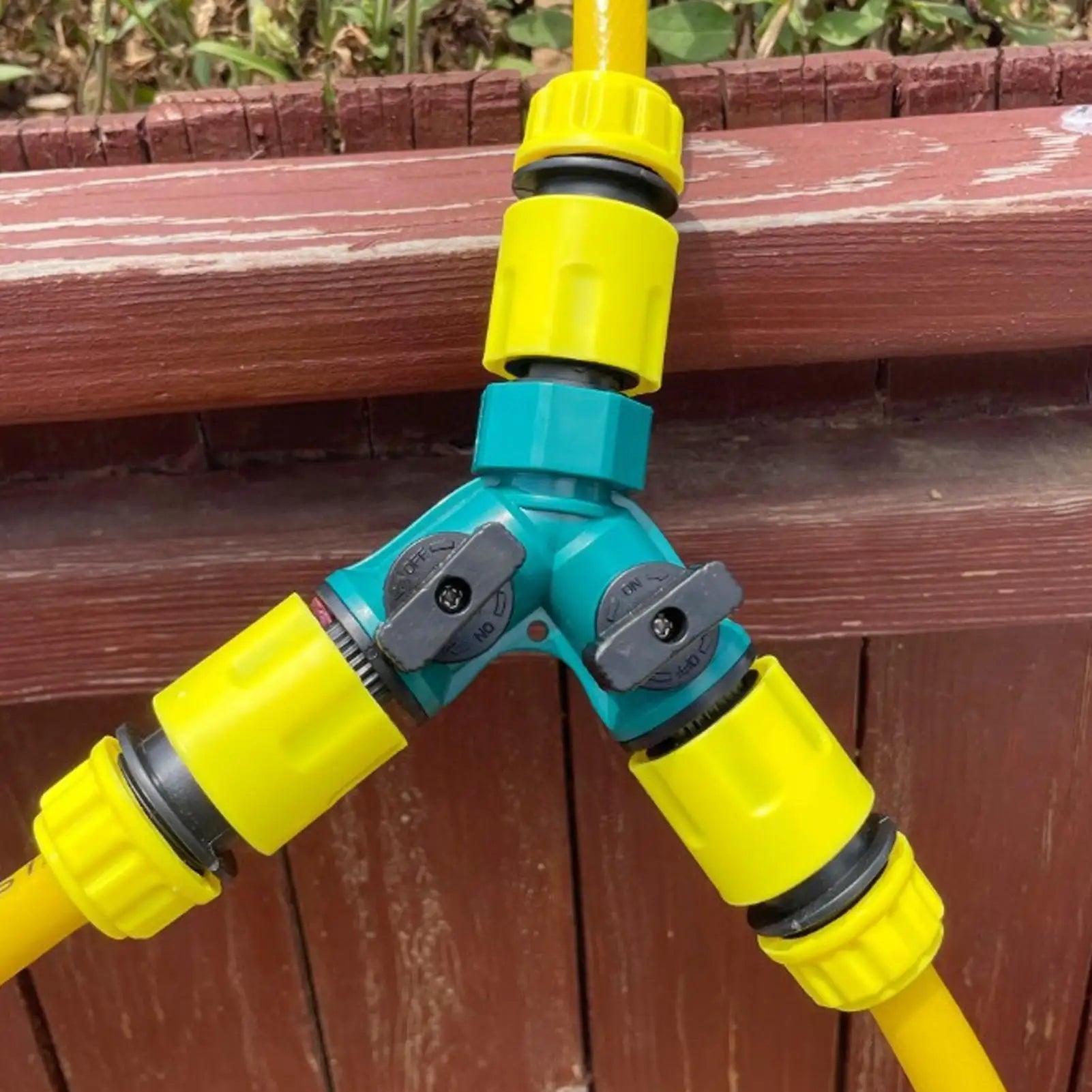 2 Way Garden Hose Splitter Garden Hose Connector with Faucet Watering Shut Off for Landscaping Flower Planting Irrigation Oasis Select