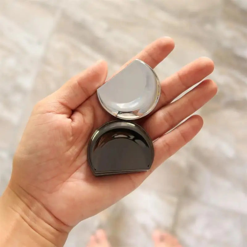 1/2Pcs Zinc Alloy Moon Shaped Balm Storage Box Slide Lid Portable Refillable Solid Perfume Case for Daily Outdoor Use Oasis Select