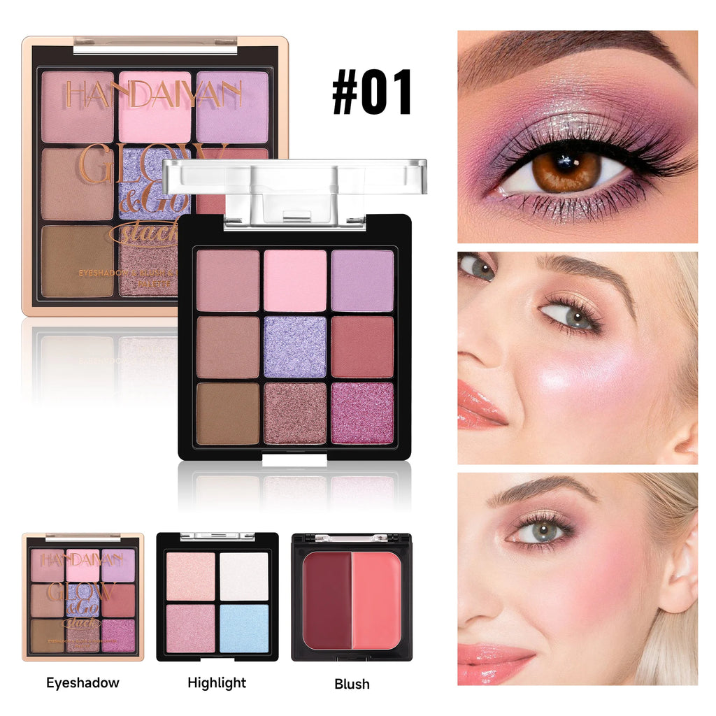 Handaiyan 3-in-1 Eyeshadow, Blush & Highlighter Palette