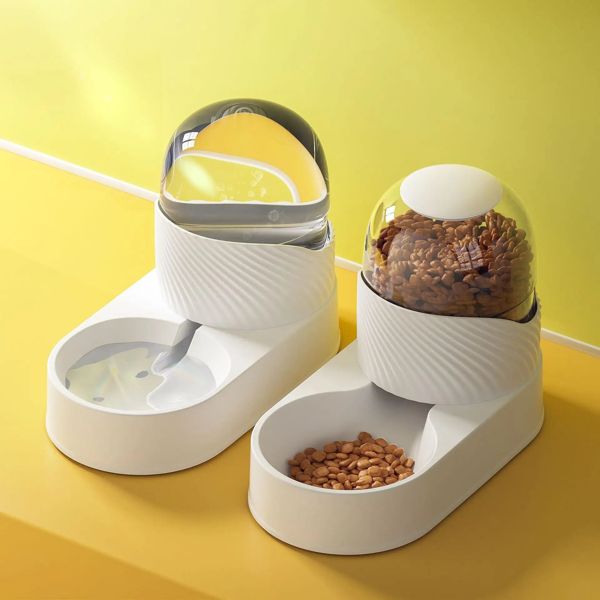 2000ML Pet Water Dispenser Cat Automatic Feeder Drinking Cat Water Dispenser Dog Cat Bowl Dog Bowl Combination Pet Supplies Oasis Select white 2pcs