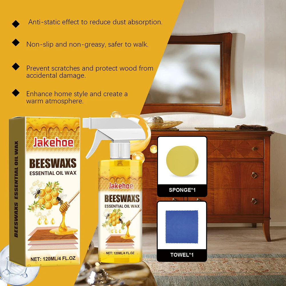 Natural Beeswax Furniture Polish Spray | Wood Care & Shine