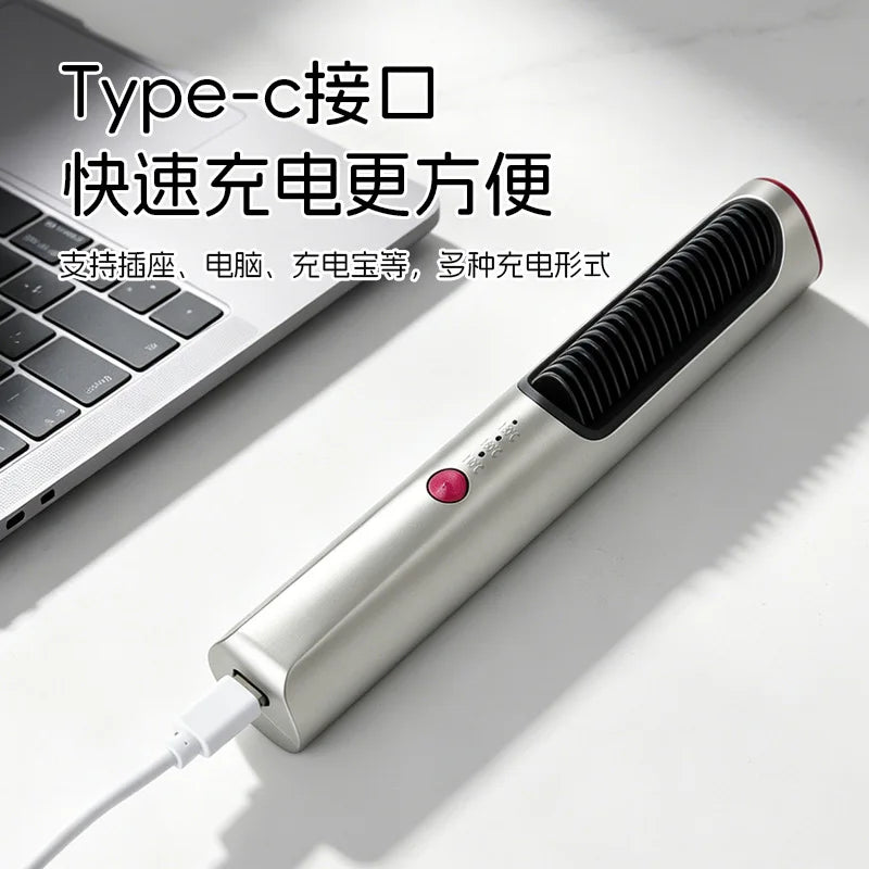 New pocket hair straightening comb, mini straightening bangs comb, wireless, portable, styling, non-damaging hair straightener Oasis Select
