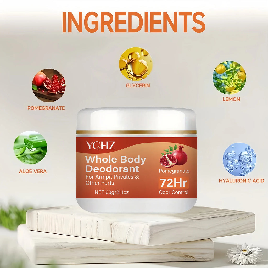 YCHZ Pomegranate Lemon Verbena Deodorant Cream | 72-Hr Fresh