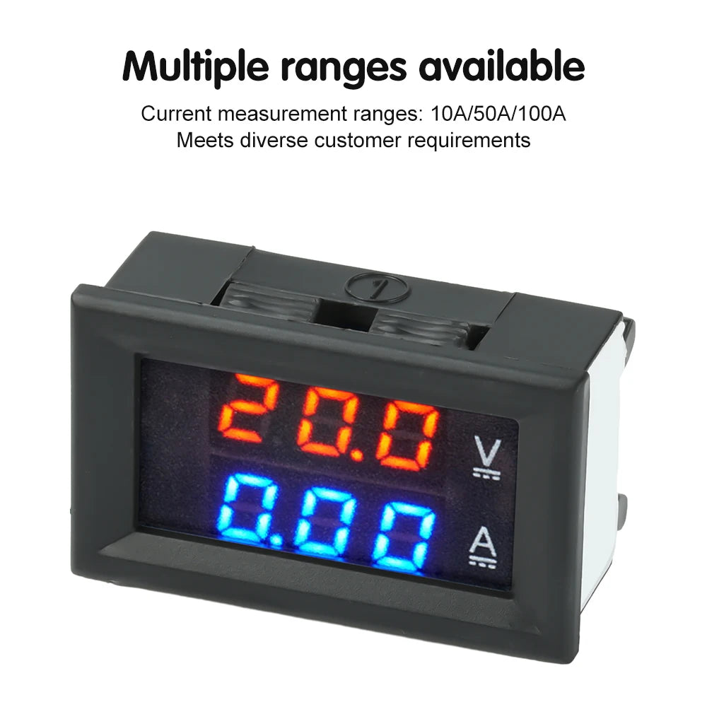 DC 0-300V 10A/50A/100A LED Digital Voltmeter Ammeter Car Motocycle Voltage Current Meter Volt Detector Tester Monitor H28UI5 Oasis Select
