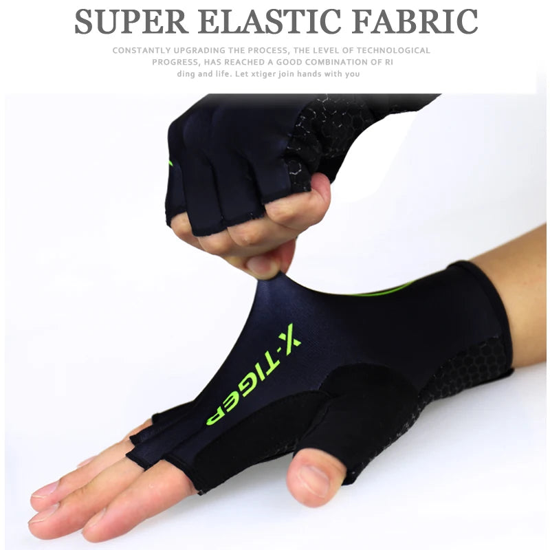 X-TIGER Cycling Bicycle Gloves Half Finger Anti-shock MTB Bike Glove Gym Gloves Breathable Anti-slip Sport Training Gloves Oasis Select