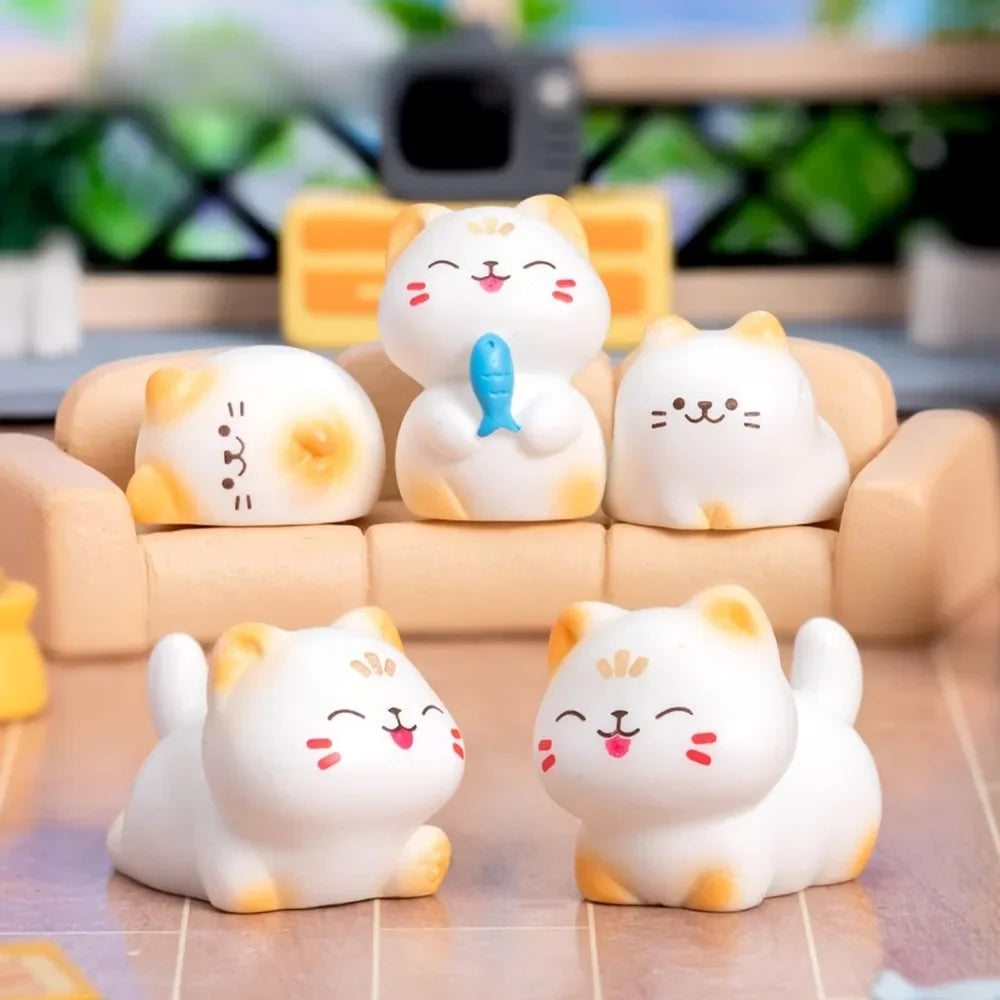 Mini Cats Ornament Fairy Garden Kitten Statue Gift Kids Children Baby Room Decoration Toys Miniature Figurines Home Decor Oasis Select