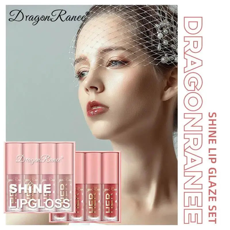 Dragon Ranee 4-Piece Hydrating Lip Gloss Set – Waterproof Glaze