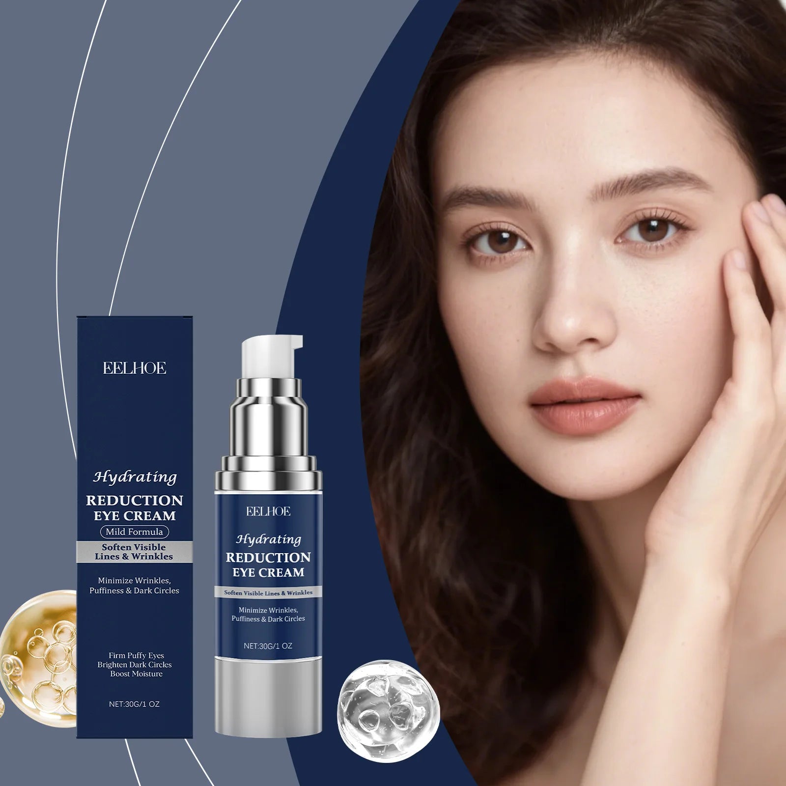 Moisturizing Eye Cream Refreshing Moisturizing Fades Fine Lines Hydrating Plumping Gentle Skin-Friendly Delicate Eye Area Skin Oasis Select