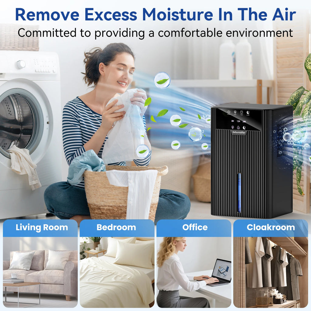 URGGU 2.2L Portable Mini Dehumidifier for Home & Bedroom