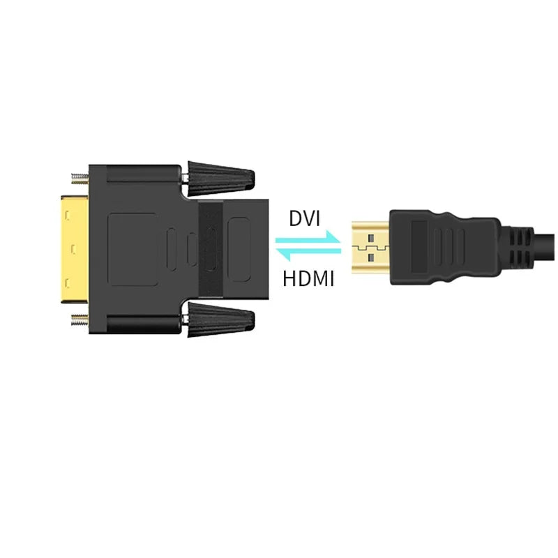 Bi-Directional DVI 24+1 to HDMI HDTV-Compatible Cable Adapter HDMI Female to DVI Male1080P HD Converter for PC Laptop TV Box Oasis Select
