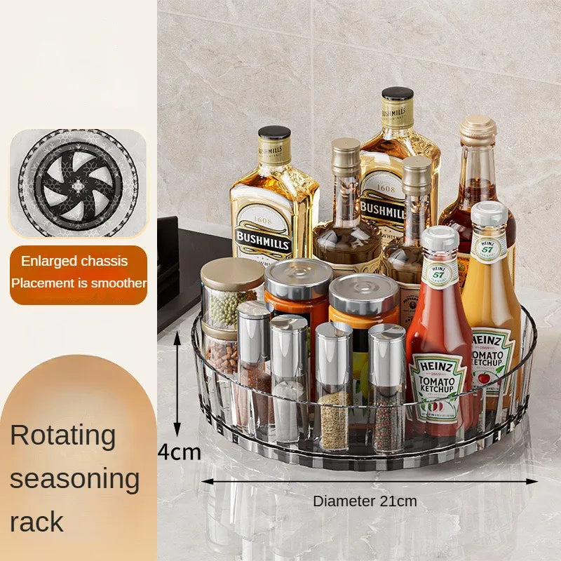 Pantry Organizer Rotating Storage Rack Cosmetic Dresser Organizer Countertop 360 Spinning for Kitchen Pantry Cabinet Vanity Oasis Select S