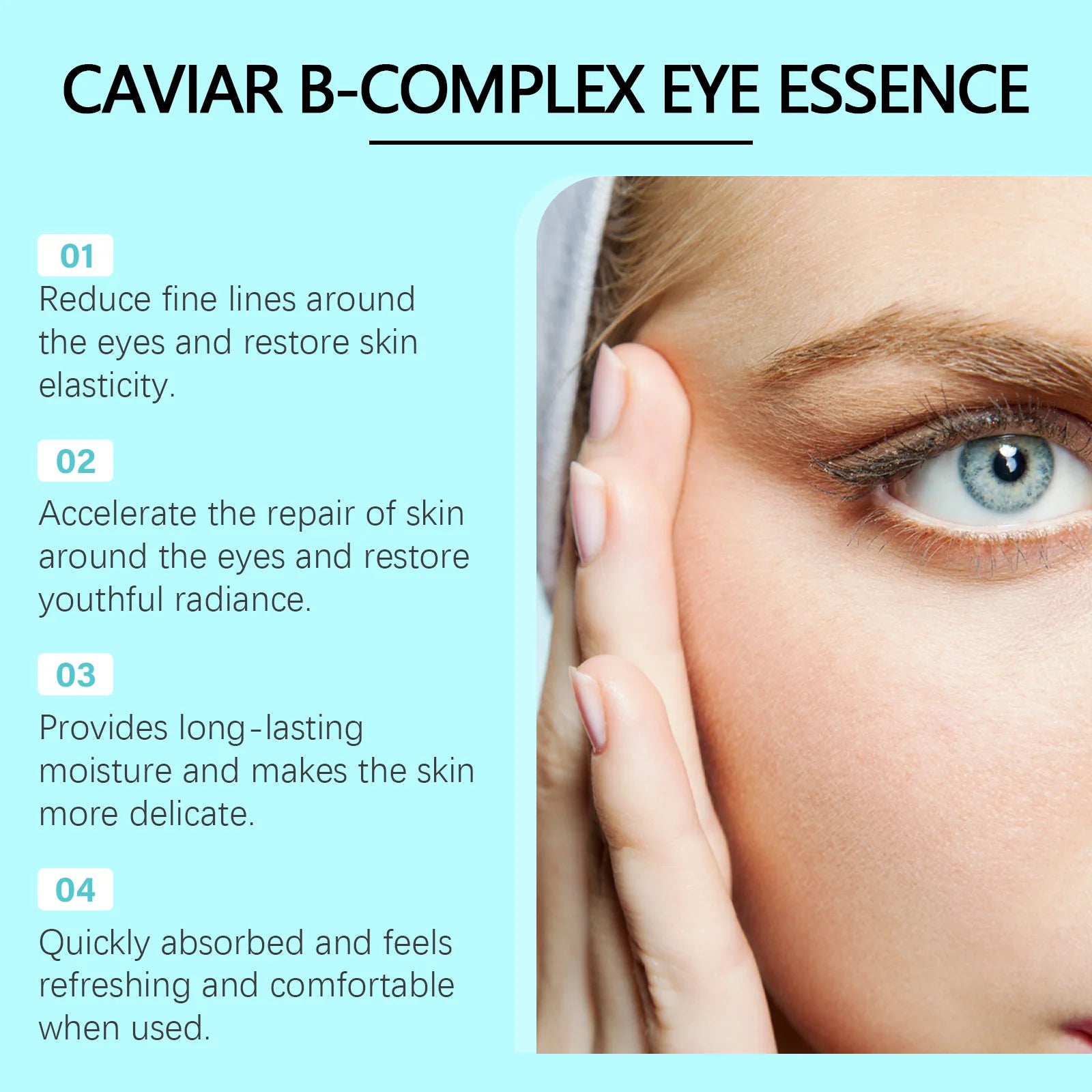 Caviar B-Complex Eye Essence Remove Dark Clrcles Anti Puffiness Smoothing Fine Lines Moisturize Skin Around the Eye Serum Oasis Select