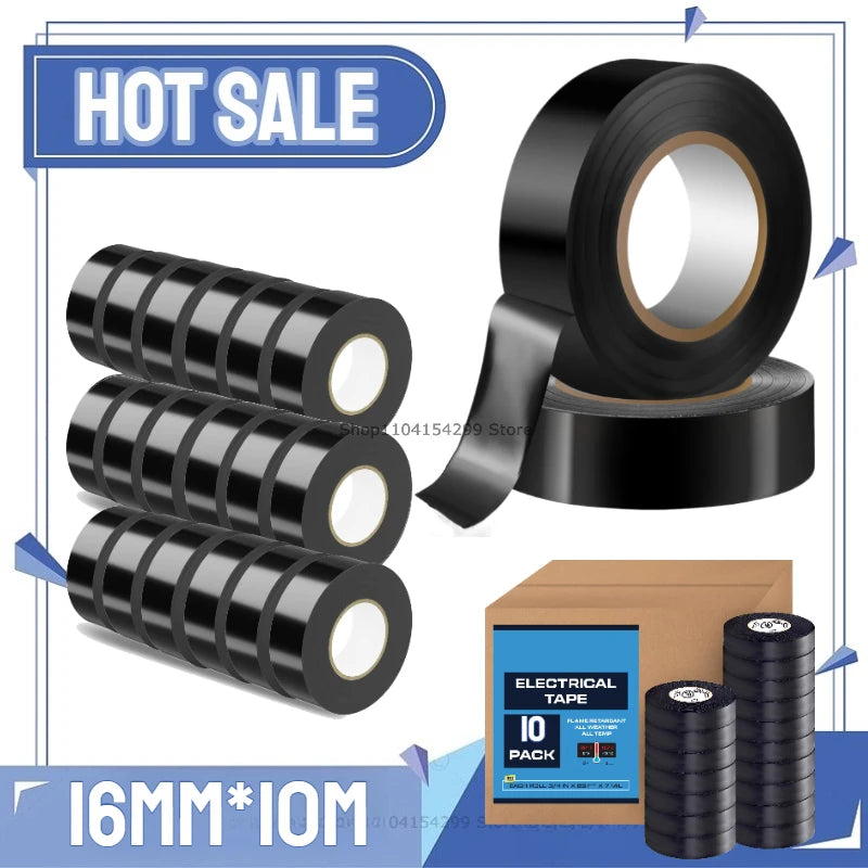 10/100M High-Temperature Resistant Black Rubber Electrical Tape Durable and Soft Insulating Adhesive, Used for Industrial Oasis Select