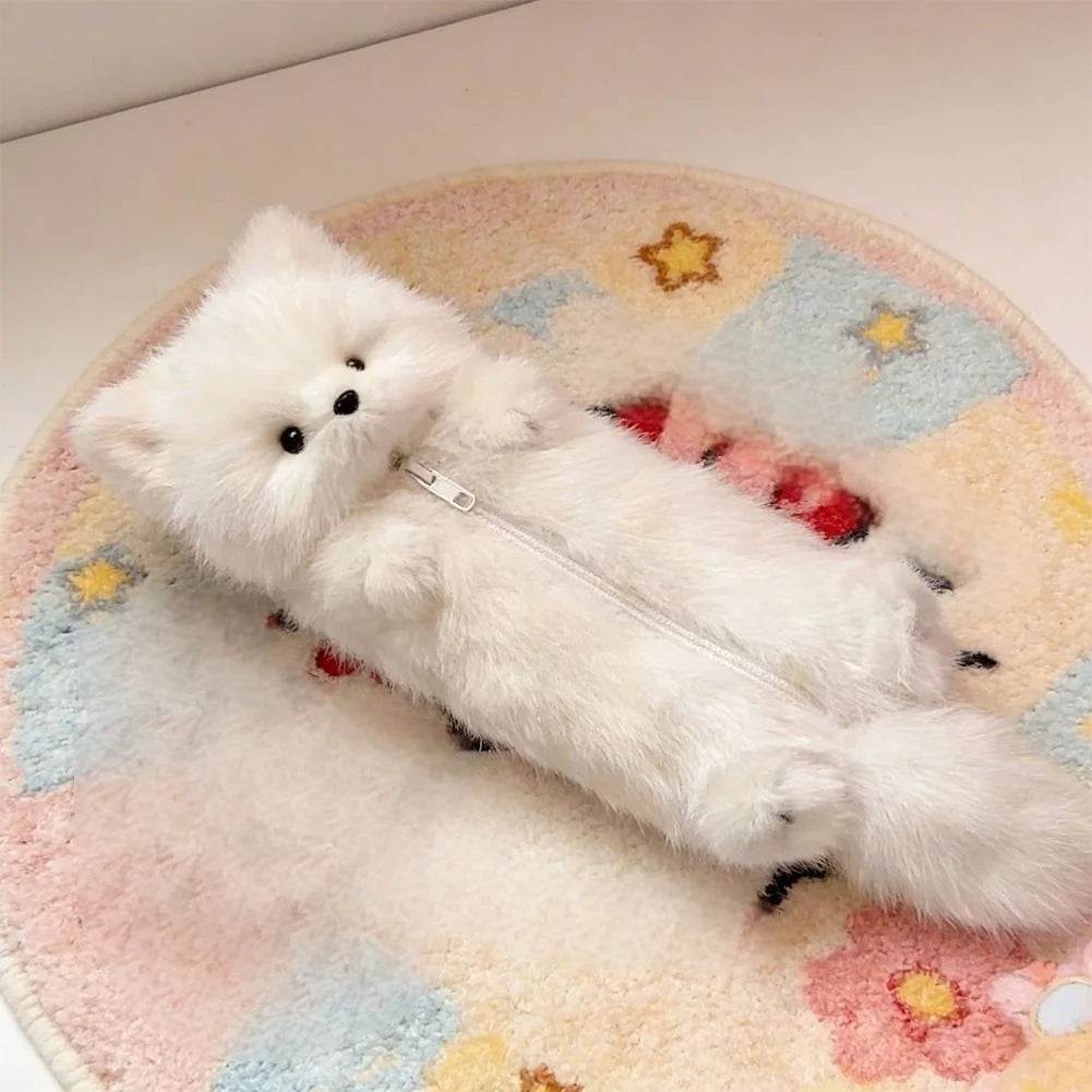 Plush Fox Pencil Case | Large Capacity Animal Stationery Pouch