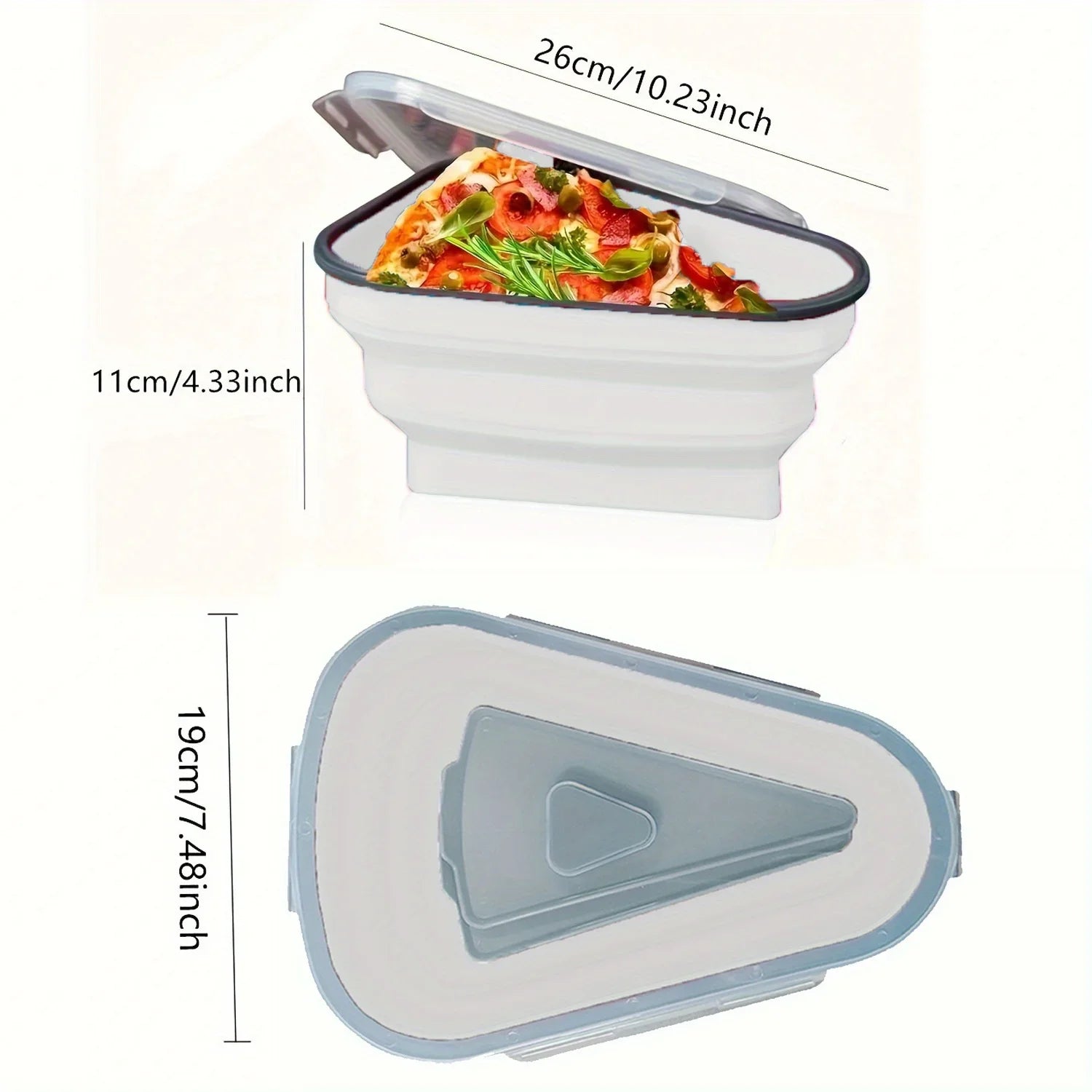 1pc Space-Saving Silicone Pizza Storage Container with 5 Microwavable Serving Trays - Reusable,Collapsible Design Oasis Select