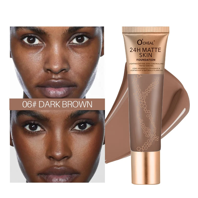 Waterproof Liquid Foundation – Natural Finish, Multi-Shade Liquid Foundation Oasis Select 06 DARK BROWN
