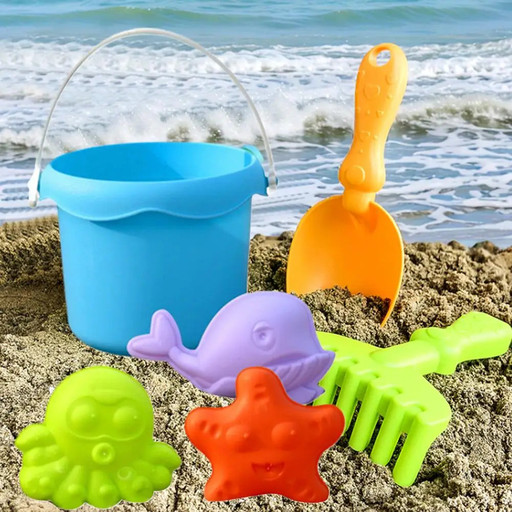 Kids Beach Toy Set Baby Sand & Water Play Kit with Bucket Shovel Rake Watering Can Summer Outdoor Sandbox Tools for Toddlers Oasis Select